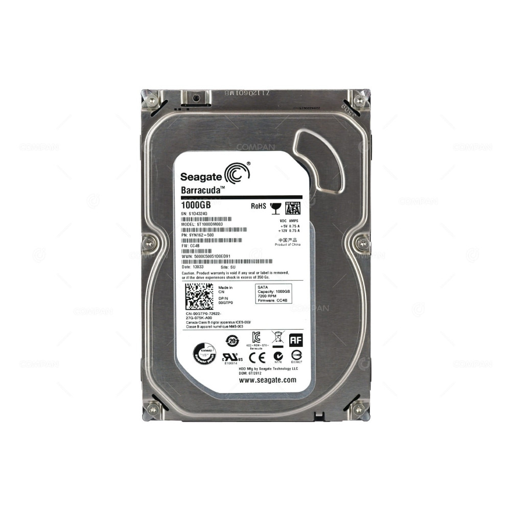 0GTP0 DELL HDD 1TB  7.2K  SATA 6G  3.5" LFF